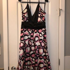 Le Chateau spaghetti halter satin dress